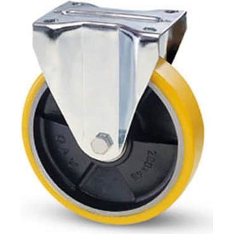 Ruota Fissa per Carrelli Poliuretano Art.22A mm.150-Piastra mm.100X85
