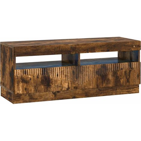 LED TV Cabinet Smoked Oak Engineered Wood vidaXL (1/5)