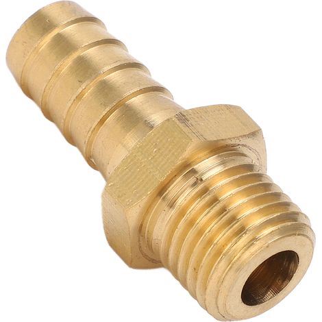 Raccord droit barbelé en laiton pour tuyau d'air, carburant ou gaz, connecteur de tube 7/16in M14x1.5, raccord fileté mâle, jonction robuste. (1/5)