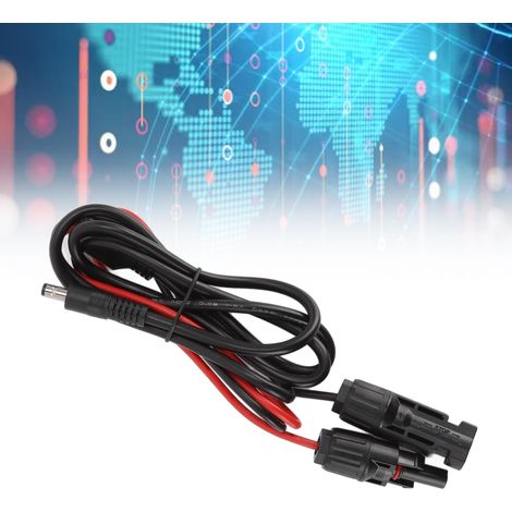 Câble MC4 vers DC 5,52,1 mm mâle, câble d'extension d'alimentation solaire 16AWG (DC). (1/5)
