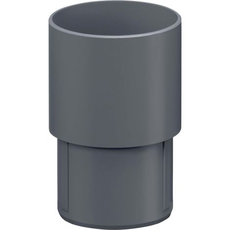 INEFA Fallrohr Verbinder, PVC Ablaufrohrverbinder Dachrinnenzubehör, einfache Steckmontage, Made in Germany - DN75 / 75mm Anthrazit