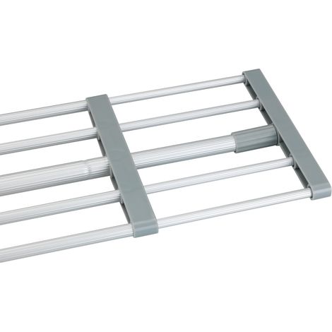 Wenko – Étagère télescopique de rangement pour placard – Aluminium – Réglable 70-120 cm – Fixation sans perçage – Charge max 10 kg – Argent - 70-120x3x23