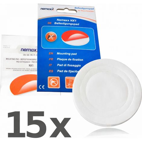 NEMAXX® Rauchmelder Befestigungspad Ø 80 mm – Original 3M Klebepad High-Tack, selbstklebend – Montage ohne Bohren/Werkzeug – Decke/Wand – Für Rauchwarnmelder, Brand-, CO- & Thermomelder – 15 Stück