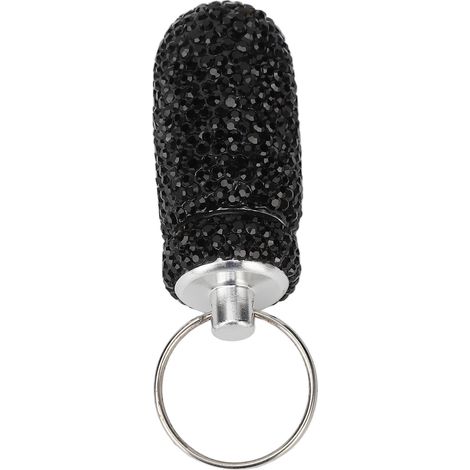 Boîte de Rangement Capsules Voyage en Aluminium avec Strass et Porte-clés Noir (1/5)