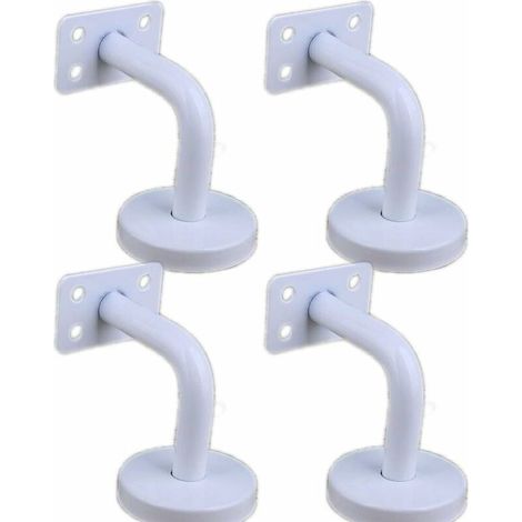 LaBlanc – 4 Handlaufhalterungen aus Edelstahl in Weiß für wandmontierte Treppengeländerhalterungen für Treppengeländer-Wandhalterungen, 60 mm x 60 mm