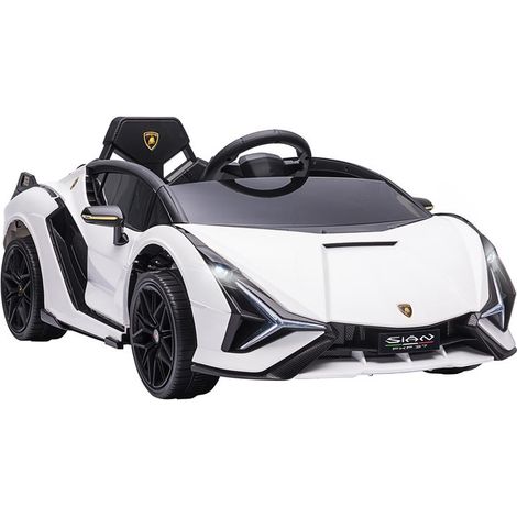 MACCHINA ELETTRICA PER BAMBINI 3-5 ANNI LAMBORGHINI 12V CON TELECOMANDO E VELOCITÀ 3-5KM/H. BIANCO (1/5)