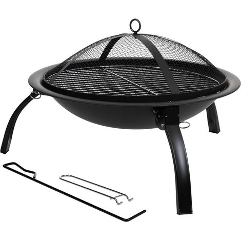 Barbacoa exterior de metal con parrilla negro  D51x39h cm (1/5)