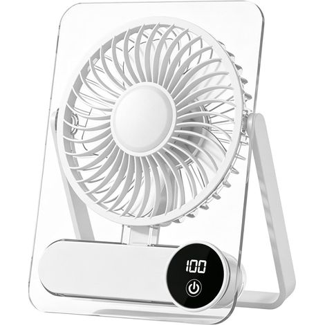 Ventilateur De Pour 100 Vitesses Réglables 1200mAh Rechargeable Ventilateur De Table Silencieux Pour Chambre, Bureau, Croisière, , Sommeil, Extérieur, Plage, Vacances (1/5)