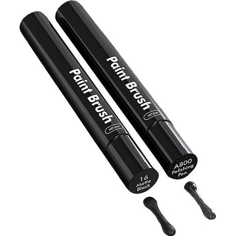 Correcteur de rayures pour carrosserie - Pinceau applicateur de peinture (2 pièces) - Noir mat (1/5)
