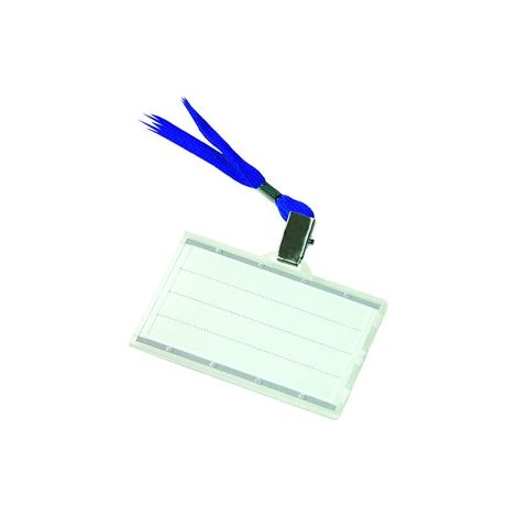 DONAU Ausweisschild mit Band - Blau, Kartenschutz