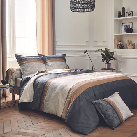 Housse de couette au style graphique Noir 140x200 cm