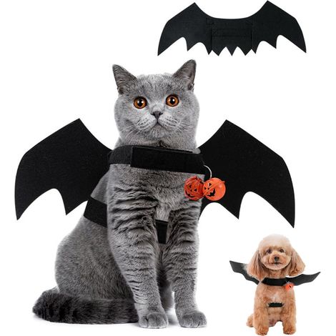 Déguisement Chauve Souris Chien,Animaux de Compagnie d'ailes de Chauve-Souris avec Cloche de Citrouille,M (1/5)