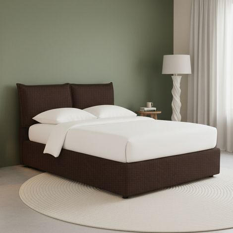 Letto Matrimoniale Uckfield, Sfoderabile, Contenitore Made in Italy, Marrone (1/5)