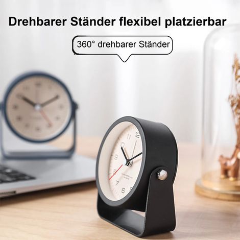Socle en métal simulant un réveil, idéal pour une utilisation sur la table de chevet angle réglable en métal design moderne (noir). (1/5)
