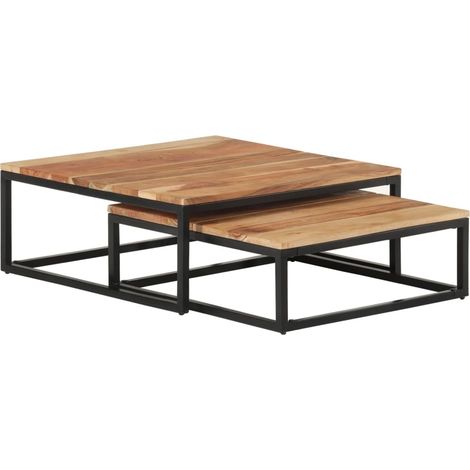 Satztische 2 Stk. Massivholz Akazie