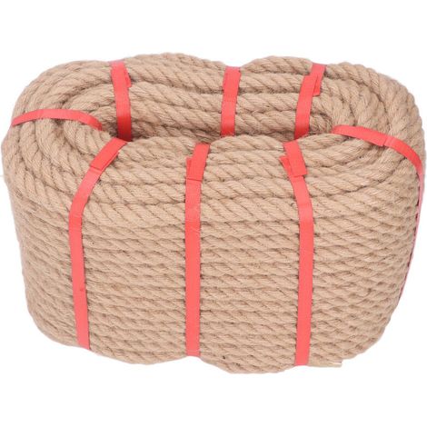 Hanfseil, mehrsträngig geflochtenes Sicherheitsseil, ideal für Heimwerkerprojekte, Bastelarbeiten und Heimdekoration, 50 Meter, 14 mm / 0,55 Zoll - Crezuo