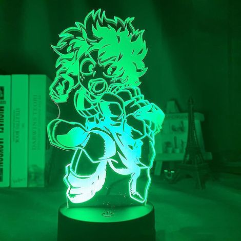 Veilleuse LED 3D Midoriya Izuku Deku, lampe de table pour chambre d'enfant