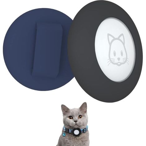 Lot de 2 supports de collier Airtag pour chat (compatibles avec le traceur GPS Apple Airtag 2022), étanches, pour colliers de 9,5 mm (3/8") pour chats et chiens. (1/5)