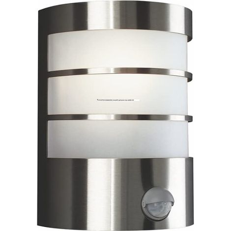 Applique murale LED avec détecteur de mouvement, nécessite une ampoule 60 W, acier inoxydable
