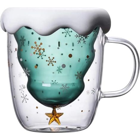Tasses mignonnes tasse de café de Noël, tasse à thé, tasse à lait, verres isolés double paroi, cadeau pour hommes, femmes, bureau (1/5)