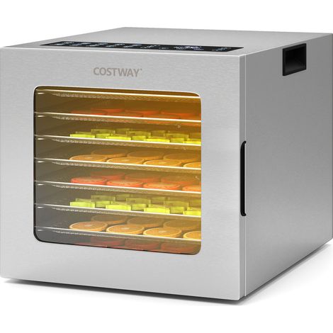 COSTWAY Food Dehydrator Machine with 8 Stainless Steel Trays for Jerky-Silver (1/5)