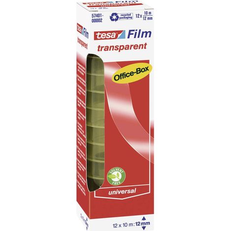tesa OFFICE-BOX 57401-00002-03 Nastro adesivo tesafilm Trasparente (L x L) 10 m x 12 mm 12 pz.
