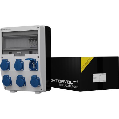 Tableau électrique de chantier TD-S 6x230 V, prises Mennekes, Doktorvolt DV-0595-F (1/3)