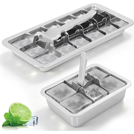 de 2 bacs à glaçons en acier inoxydable 18 et 6 compartiments avec (1/5)