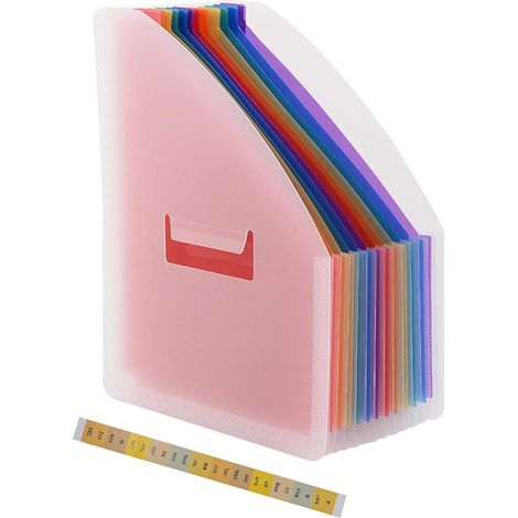 1pc 13 Compartiments A4 Dossier - Dossier Papier Extensible, Dossier Papier Étudiant (Blanc) (1/2)