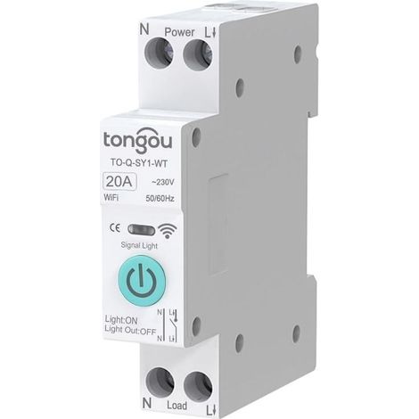 Disjoncteur WiFi intelligent sans compteur 20 A, rail DIN pour maison connectée (1/5)