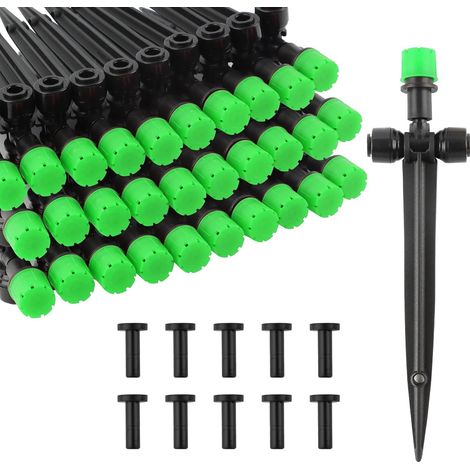 30 Émetteur, Rotation 360 Degrés, Goutteur, Tuyau 1/4 Pouces, Jardin (1/5)