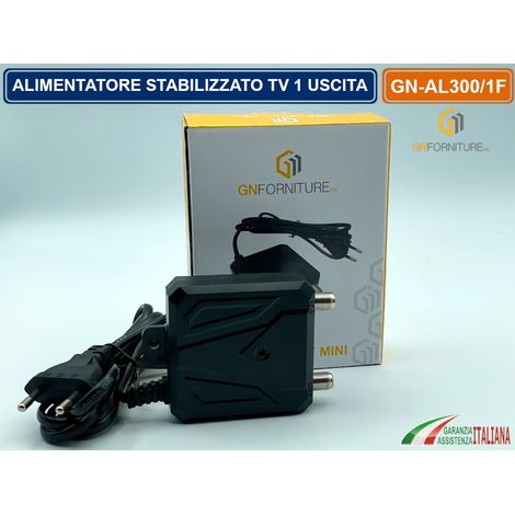 ALIMENTATORE STABILIZZATO TV MINI PER ANTENNA 1 INGRESSO 1 USCITA DC 12V 300mA