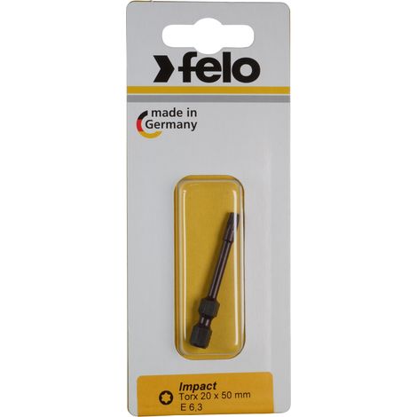 Felo Bit, Impact E 6,3 x 50 mm, 1 Stk auf Karte Tx 40