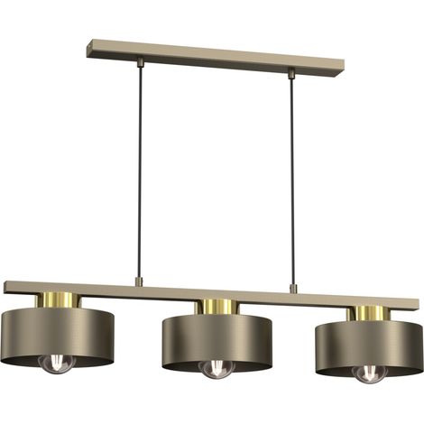 Suspension Marti barre or titane 3 abat-jours 3xE27