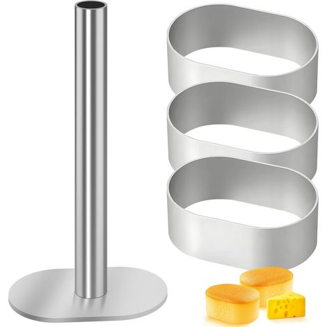 Stampo per Polvoron in 3 pezzi - Pressa per biscotti filippini - Stampo per Polvoron in acciaio inossidabile da 2,5 pollici - Utensile da cucina per biscotti di pasta frolla (1/5)