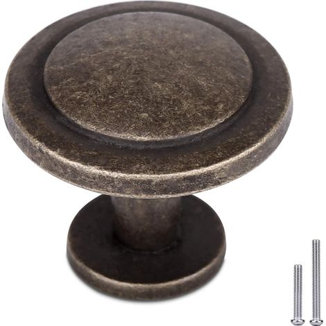 30PCS Round Door Knobs 30mm Drawer Knobs Furniture Handles for Cupboard Cabinet Kitchen (Bronze) (1/5)