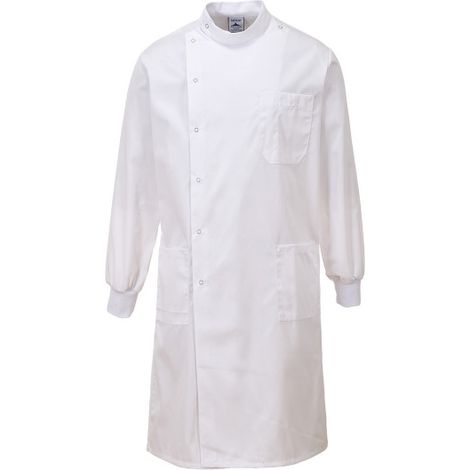 Bata de trabajo Howie Acabado Texpel color blanco, uniformes C865 L Blanco
