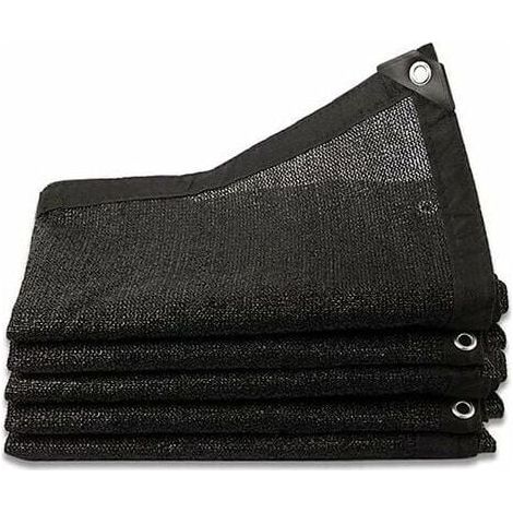 1pc, noir, filet d'ombrage 8 aiguilles ombre 80% voile d'ombrage épaisse renforcée, filet coupe-vent pour serre avec œillets, pour couverture de plantes/serre/jardin/pergola (3x5m) (1/4)
