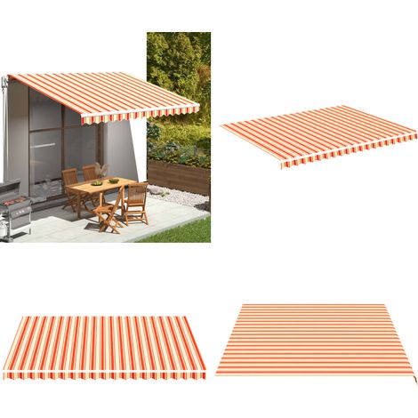 Markisenbespannung Gelb und Orange 4,5x3,5 m - Markisenstoff - Sonnenschutz - Outdoor Dekoration - Gartenbedarf - Markise - Home & Living (1/5)