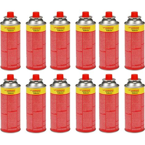 ROTHENBERGER Industrial Cartucho de gas RoButan 220 g / 393 ml, cierre de bayoneta, MSF-1A, cartucho de válvula para gas, quemador de camping al aire libre, desmalezador, 12 uni (1/2)