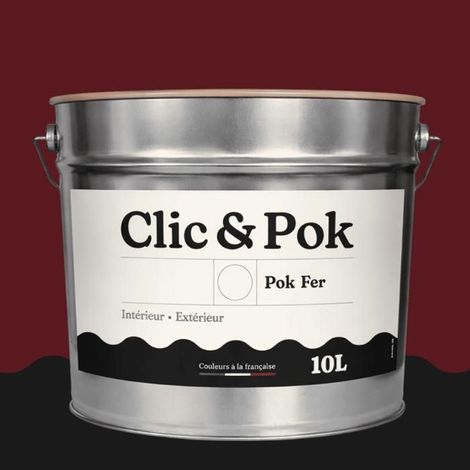 Peinture Fer Antirouille – Métal Extérieur Intérieur, Satinée, Protection Rouille - 10L - RAL 3005 - Rouge vin (1/4)