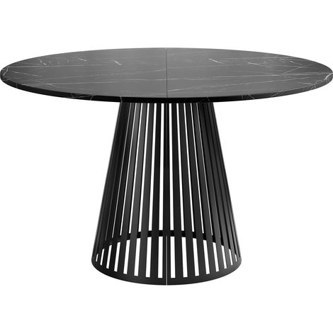 Mesa Prudentia, Mármol negro + Negro, 76x0x0cm, Alargamiento, Aglomerado laminado, Metal (1/4)