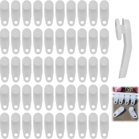 Lot de 50 crochets coulissants renforcés pour rideaux – Rail de rechange universel en plastique pour une utilisation durable et stable, idéal pour tous les jardins et tailles de rideaux (1/5)
