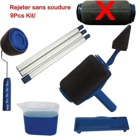 Rouleau de Peinture - PAINT RUNNER PRO - Réservoir - Anti goutte - Kit complet - Bleu (1/4)