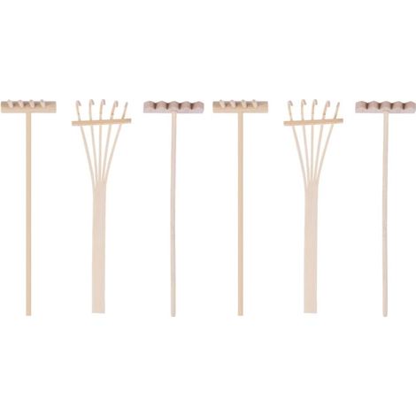 6 Pièces Mini Râteau de Jardin Bambou pour Bac à Sable Râteau de Jardin Zen pour Décoration de Table et Relaxation