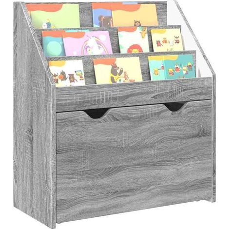 892395 Bibliothèque pour enfants Gris Sonoma 60 x 29,5 x 69 cm (1/5)