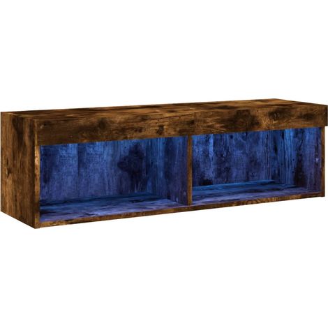 Maison Exclusive - TV-Schrank mit LED-Leuchten Räuchereiche 100x3