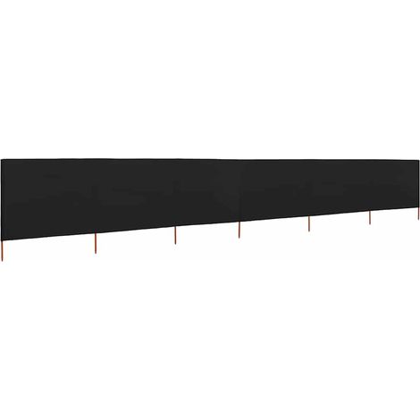 Paravent 6 panneaux Tissu 800 x 80 cm Noir