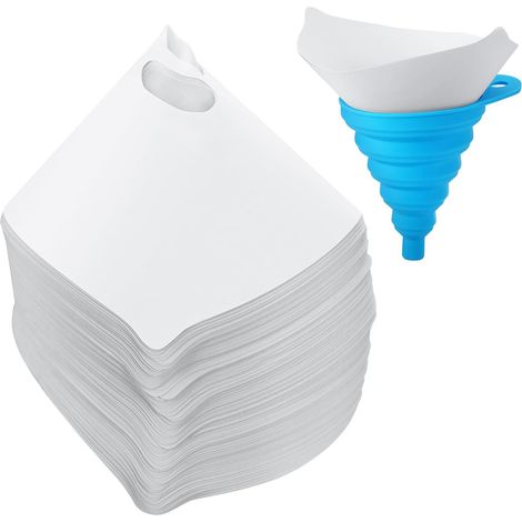 JSSEVN - Pack of 100 disposable resin paint filters for automotive paint, oil filter, with a silicone funnel (1/5)