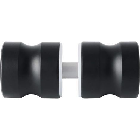 Black - Door handle for glass/wooden door, round handle for bathroom shower door, matte black lacquered stainless steel. (1/5)